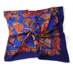 skt世凱達(dá)瘋狂原始人140斜紋綢大方巾 圍巾 fkysr 1 藍(lán)色 140 140cm