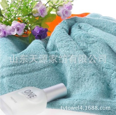 天源家紡 專業(yè)貼牌生產(chǎn)竹纖維素色提花浴巾、毛巾、方巾，源頭廠家直供